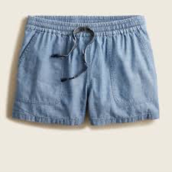 JCrew seaside pull on shorts in chambray - Picture 6 of 9